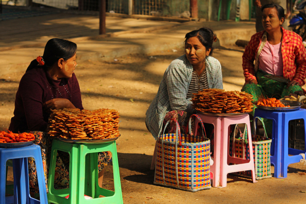 Myanmar local women in the market